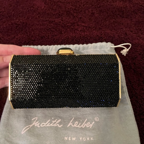 Vintage Judith Leiber Black and Gold Crystal Clutch. - Picture 7 of 16